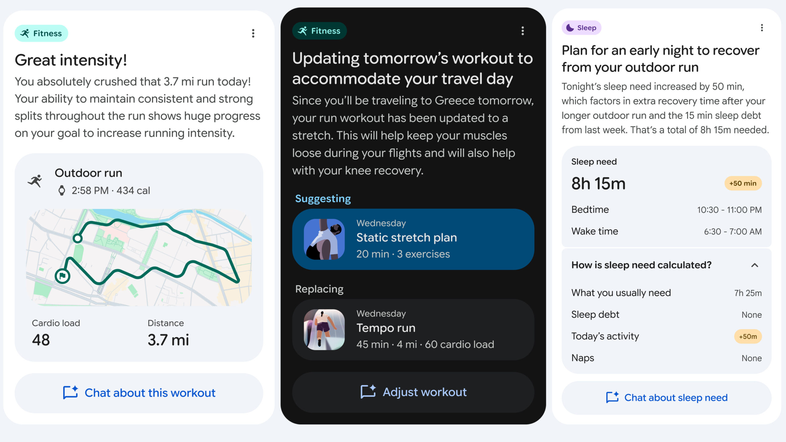 Fitbit Personal Coach examples
