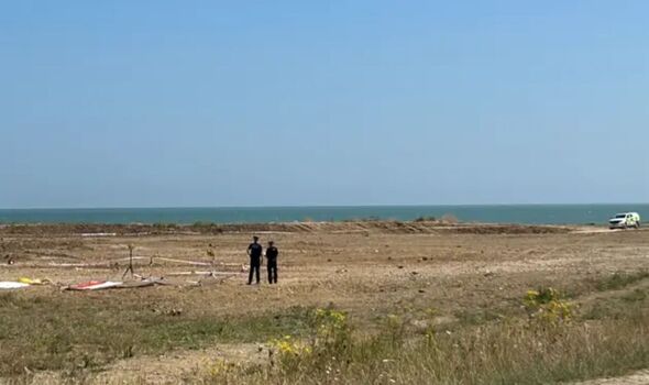 Police investigating the murder scene at Leysdown-On-Sea