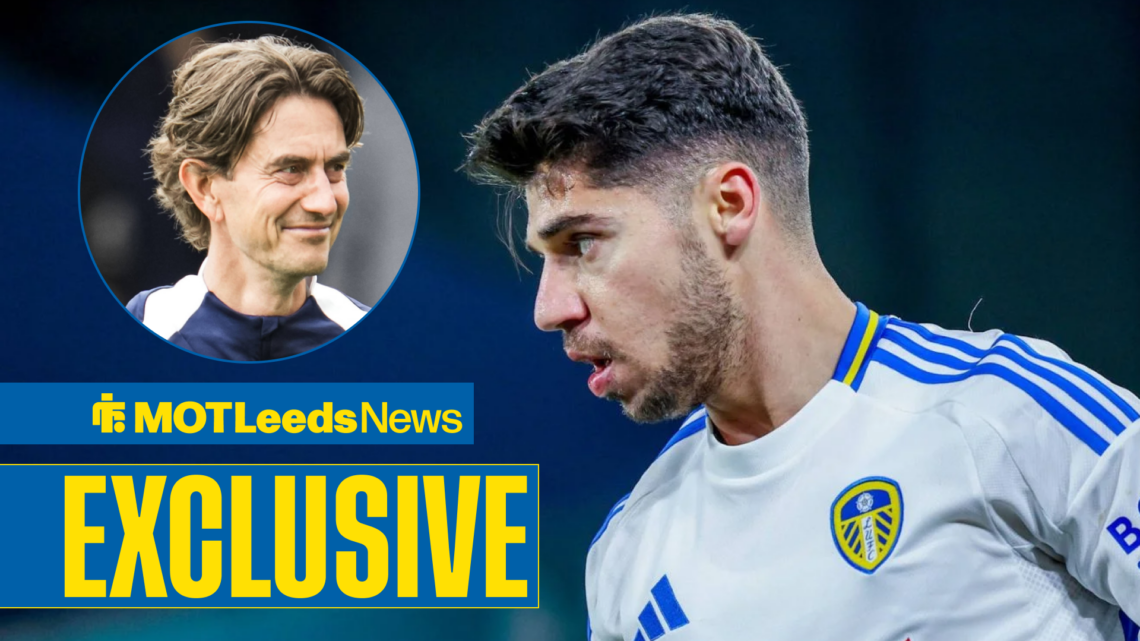 Manor Solomon playing for Leeds with Thomas Frank