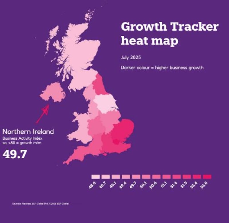 Hiring activity grew faster in Northern Ireland in July than any other UK region, despite increased labour costs, according to the closely-watched monthly growth tracker from Ulster Bank.