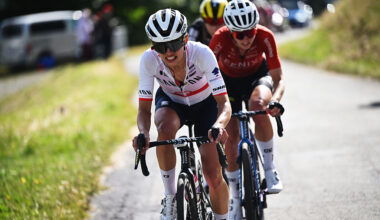 Kasia Niewiadoma on the Col de la Madeleine during stage 8 of the Tour de France Femmes