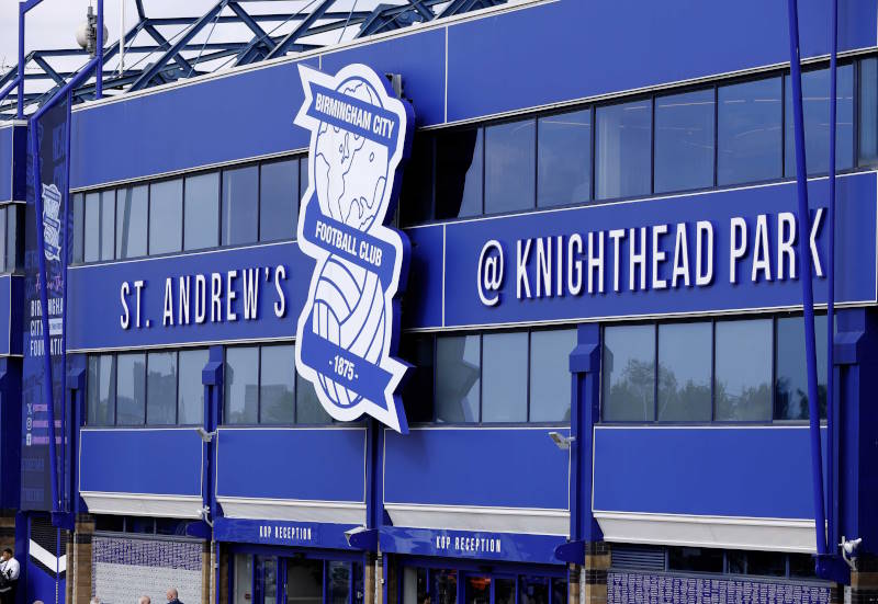 Birmingham City's logo seen on the side of St Andrew's
