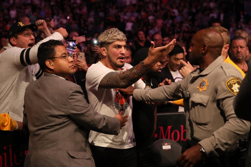 Dillon Danis reacts to Khabib Nurmagomedov attacking him at UFC 229