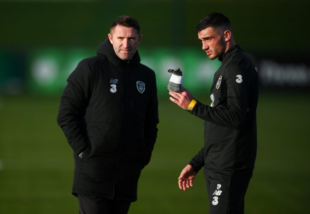 Troy Parrott and Robbie Keane on Ireland duty.