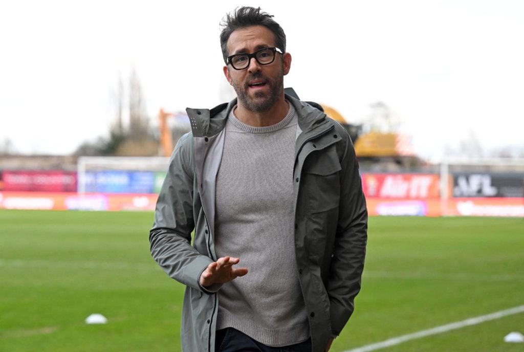 Ryan Reynolds speaks to the media ahead of the English FA Cup fourth round football match between Wrexham and Sheffield United