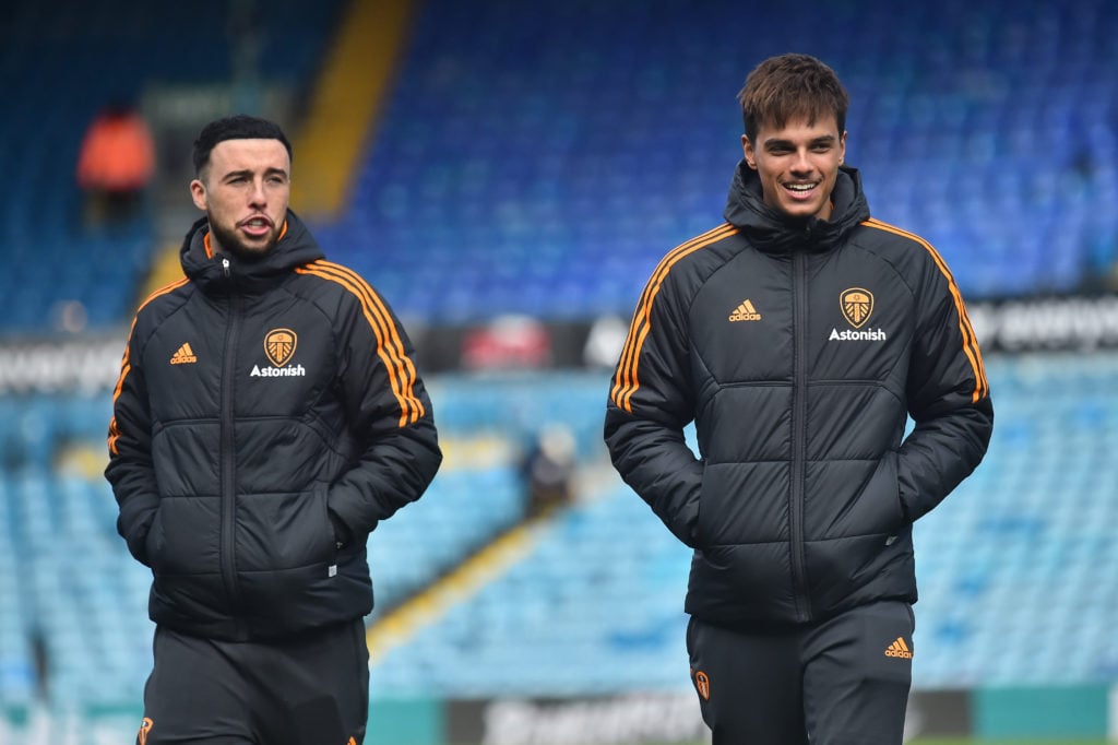 Diogo Monteiro and Sam Greenwood on Leeds duty.