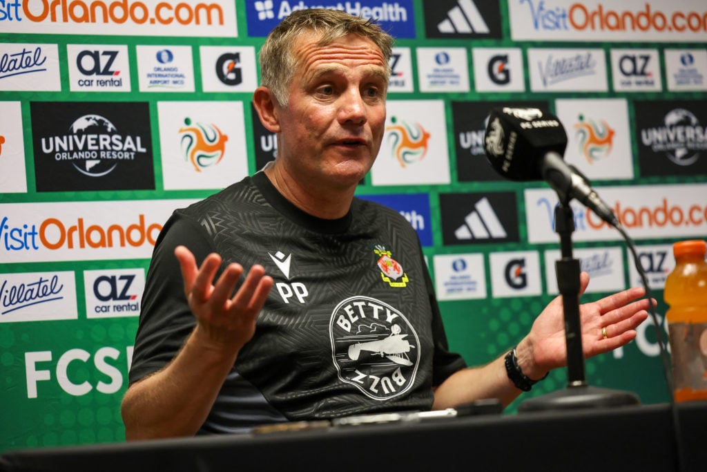 Phil Parkinson at a Wrexham press conference