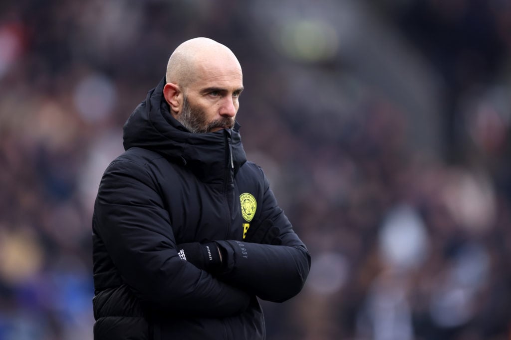 Chelsea manager Enzo Maresca looks on during his time as Leicester boss.