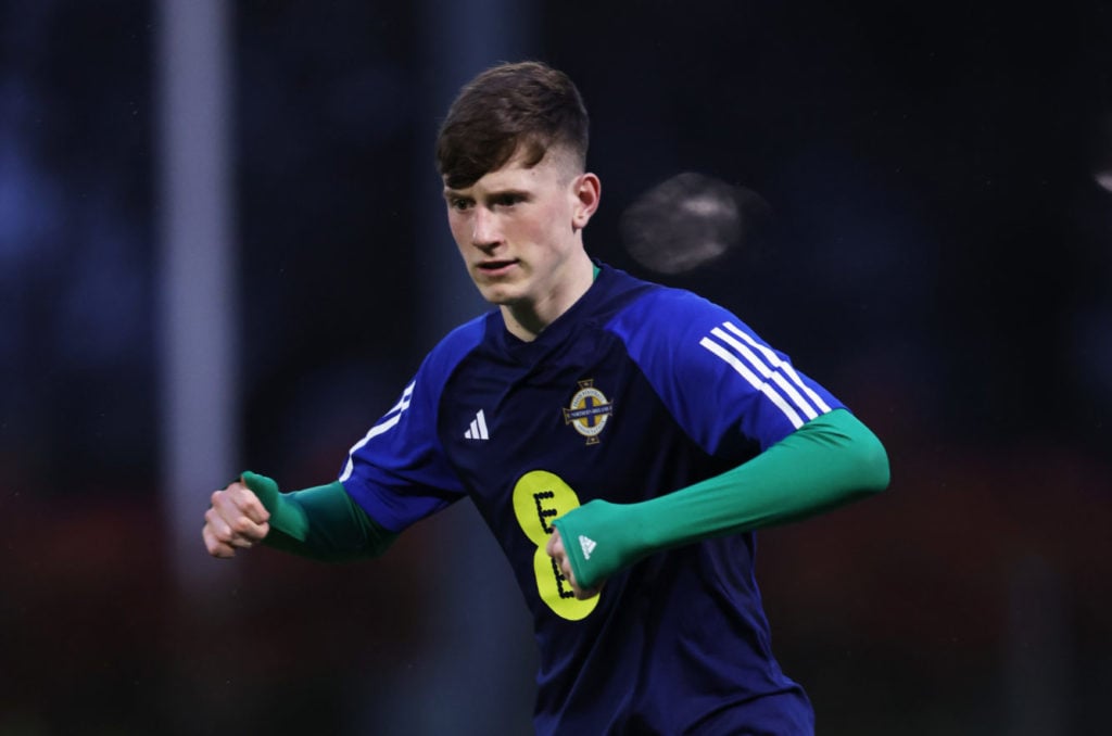 New West Ham United signing Callum Leacock during Hungary v Northern Ireland: Under-17 EURO Elite Round