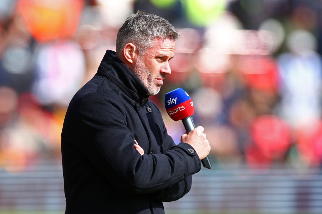 Jamie Carragher on Sky Sports punditry duty.