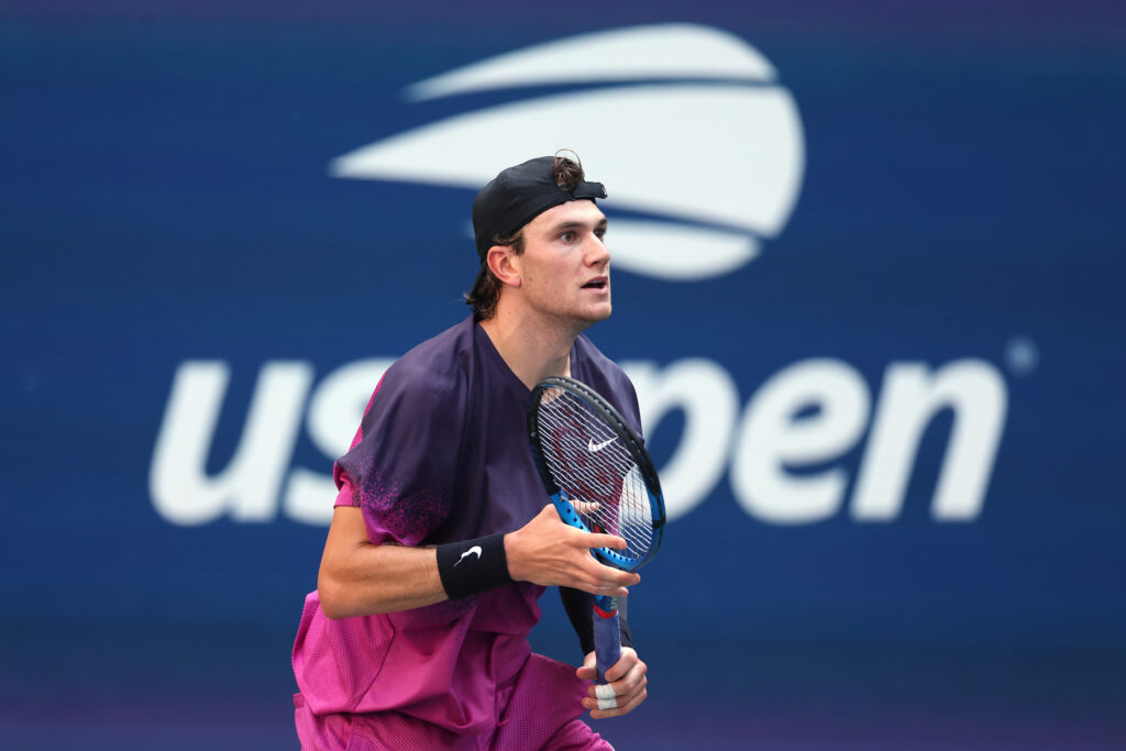 Jack Draper in action at the 2024 US Open - Day 12