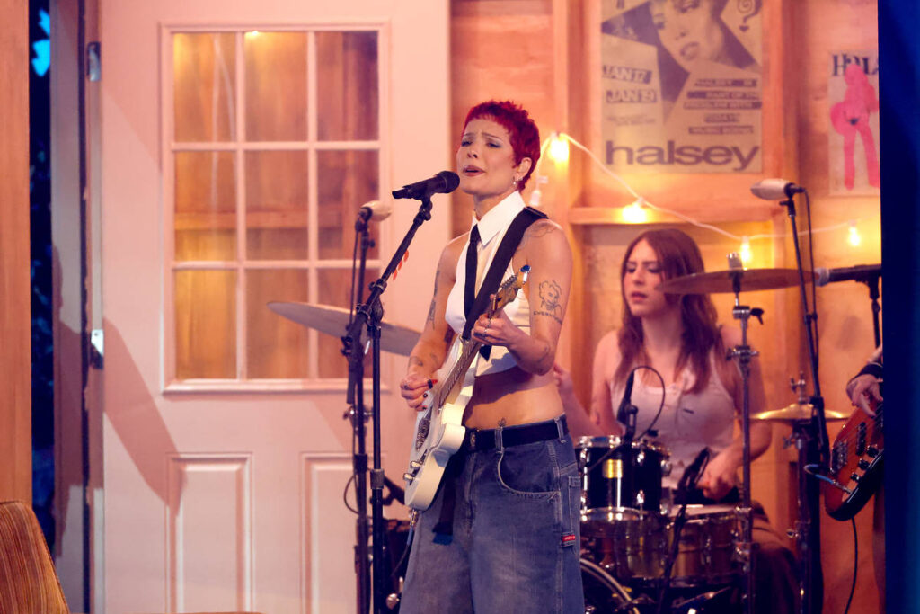 Halsey performing at the MTV Awards in 2024