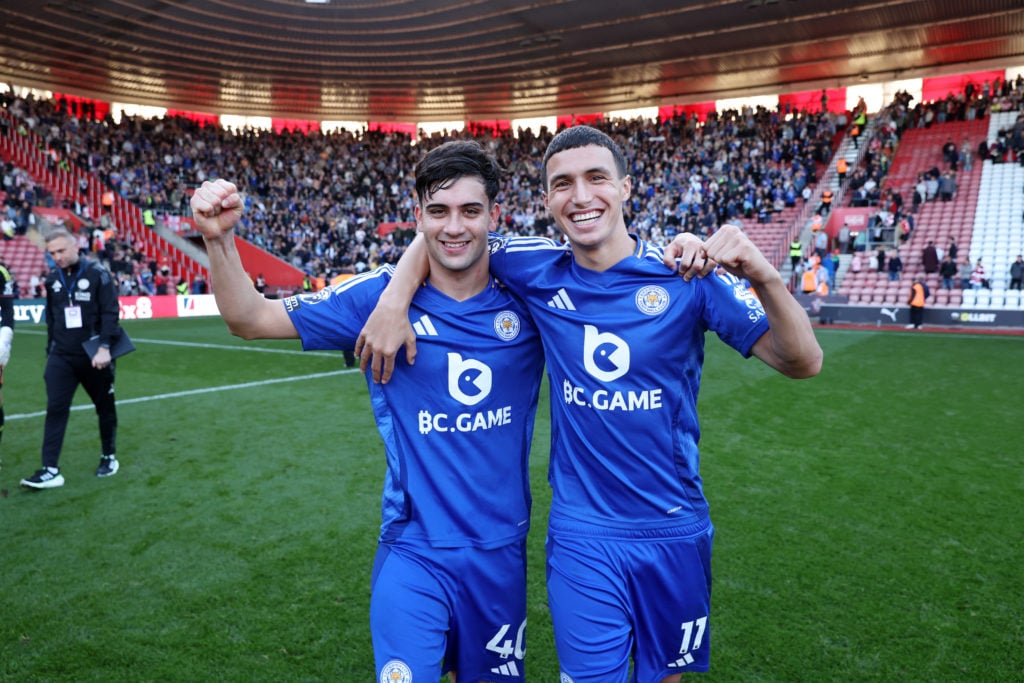 Facundo Buonanotte and Bilal El Khannouss of Leicester City