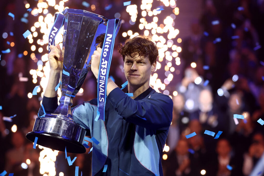 Jannik Sinner lifts the Nitto ATP Finals trophy