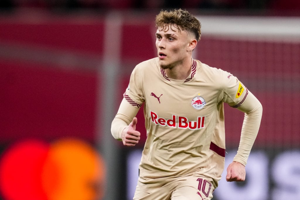 Bobby Clark in Champions League action with Salzburg against Bayern Munich.