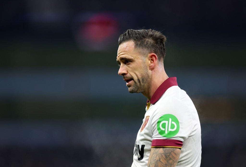 Danny Ings in action for West Ham United against Aston Villa.