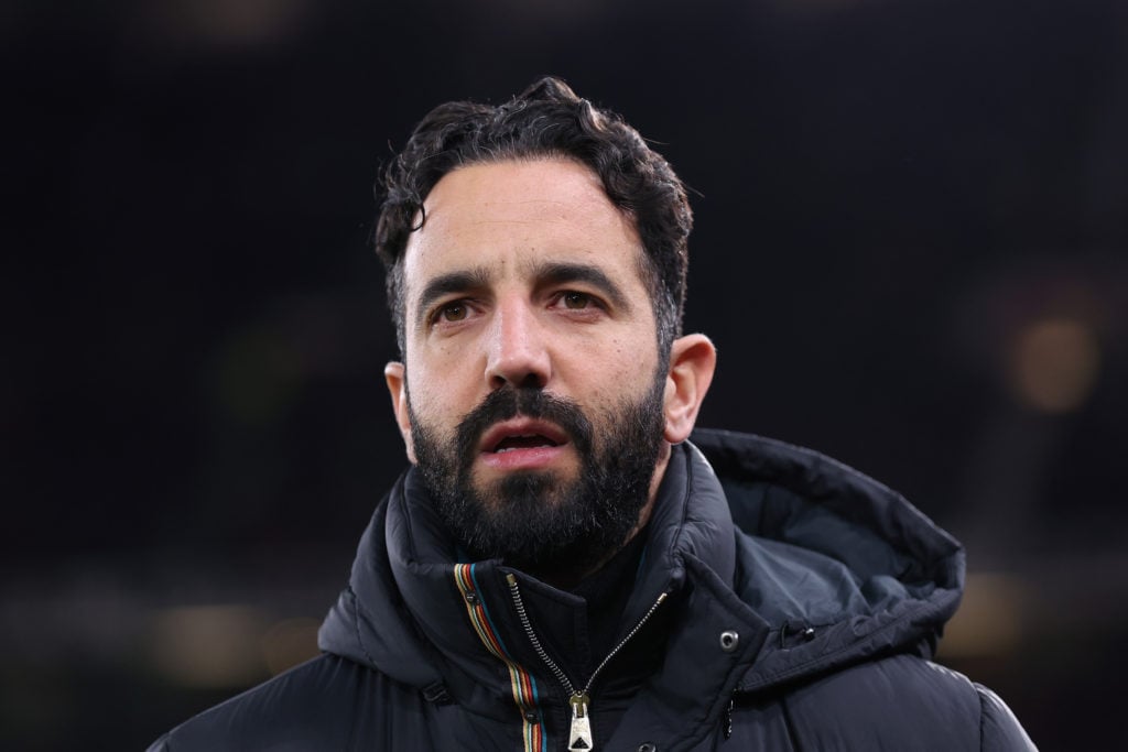 Manchester United manager Ruben Amorim during a Europa League game against Real Sociedad.