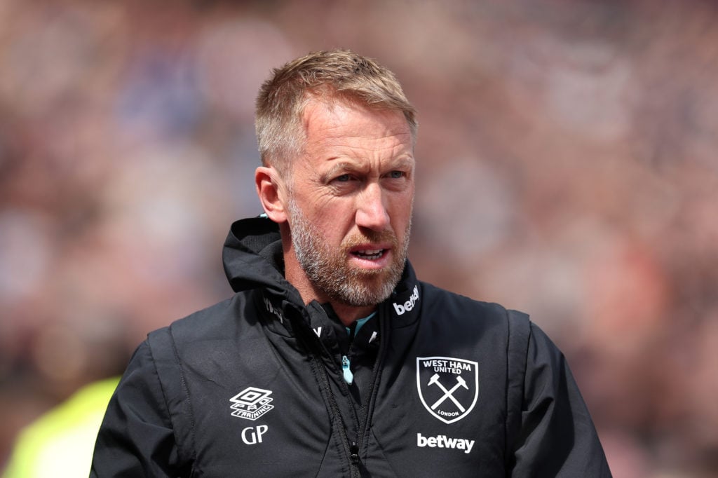 West Ham United manager Graham Potter during a Premier League match against Tottenham Hotspur.