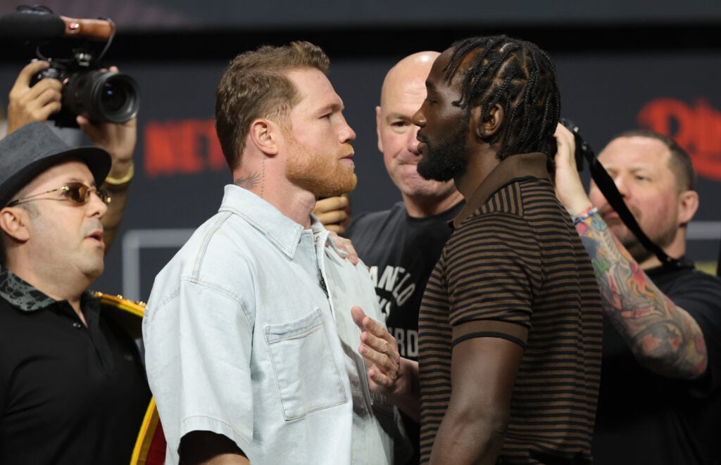 Canelo Alvarez and Terence Crawford face off at press conference