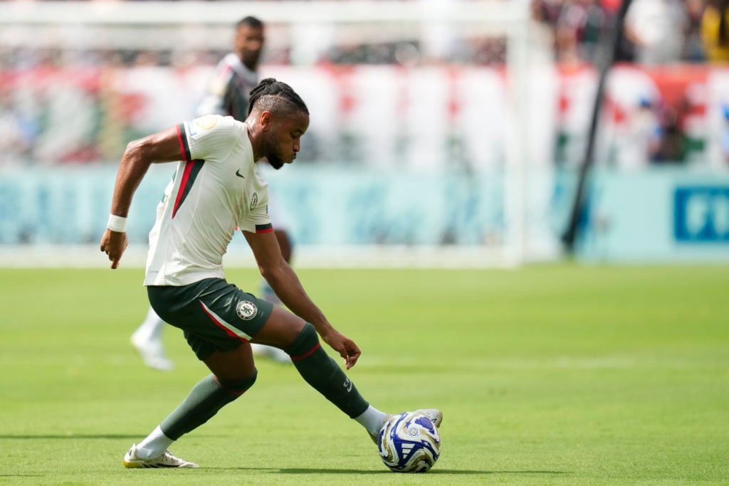 Christopher Nkunku in action during Fluminense FC v Chelsea FC: Semi Final - FIFA Club World Cup 2025