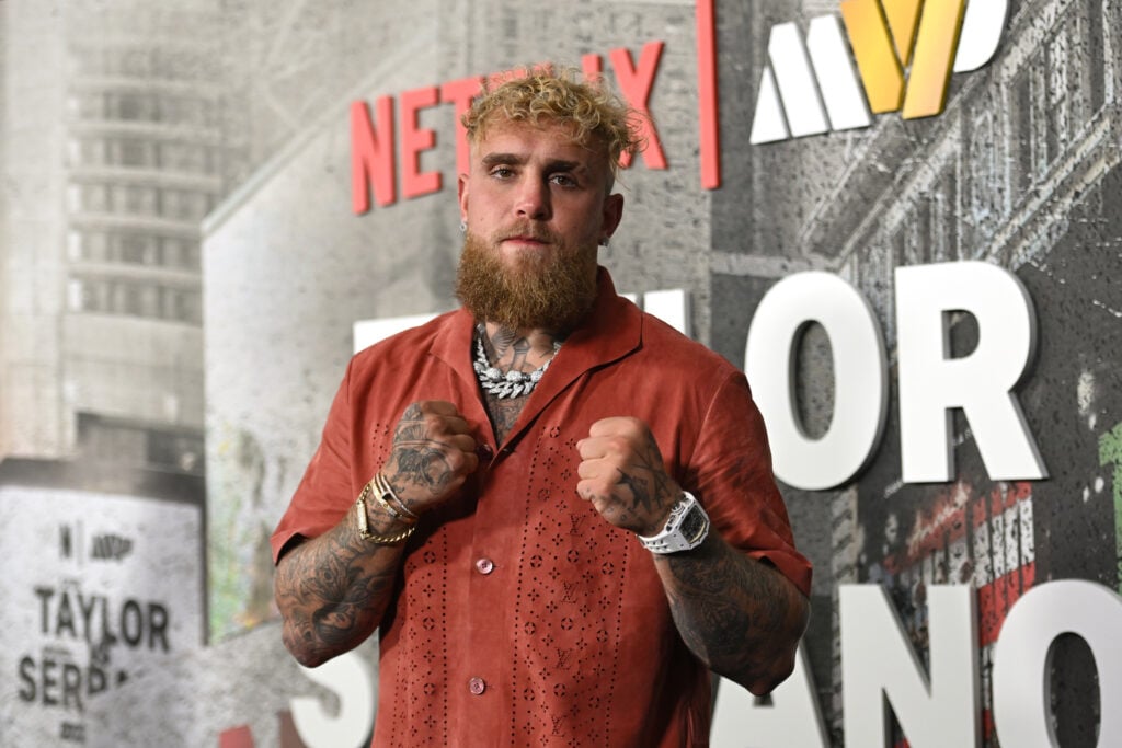 Jake Paul attends Katie Taylor vs Amanda Serrano 3