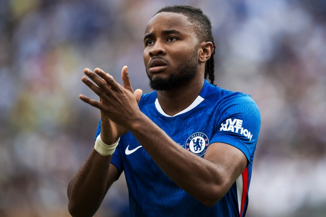 Christopher Nkunku of Chelsea FC applauds during the FIFA