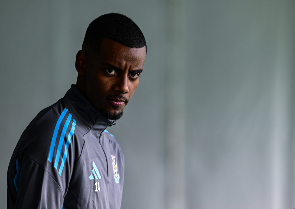 Alexander Isak looks on during Newcastle United's pre-season training camp in Austria.