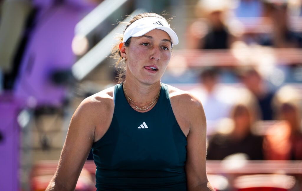 Jessica Pegula looks dejected at the Canadian Open.