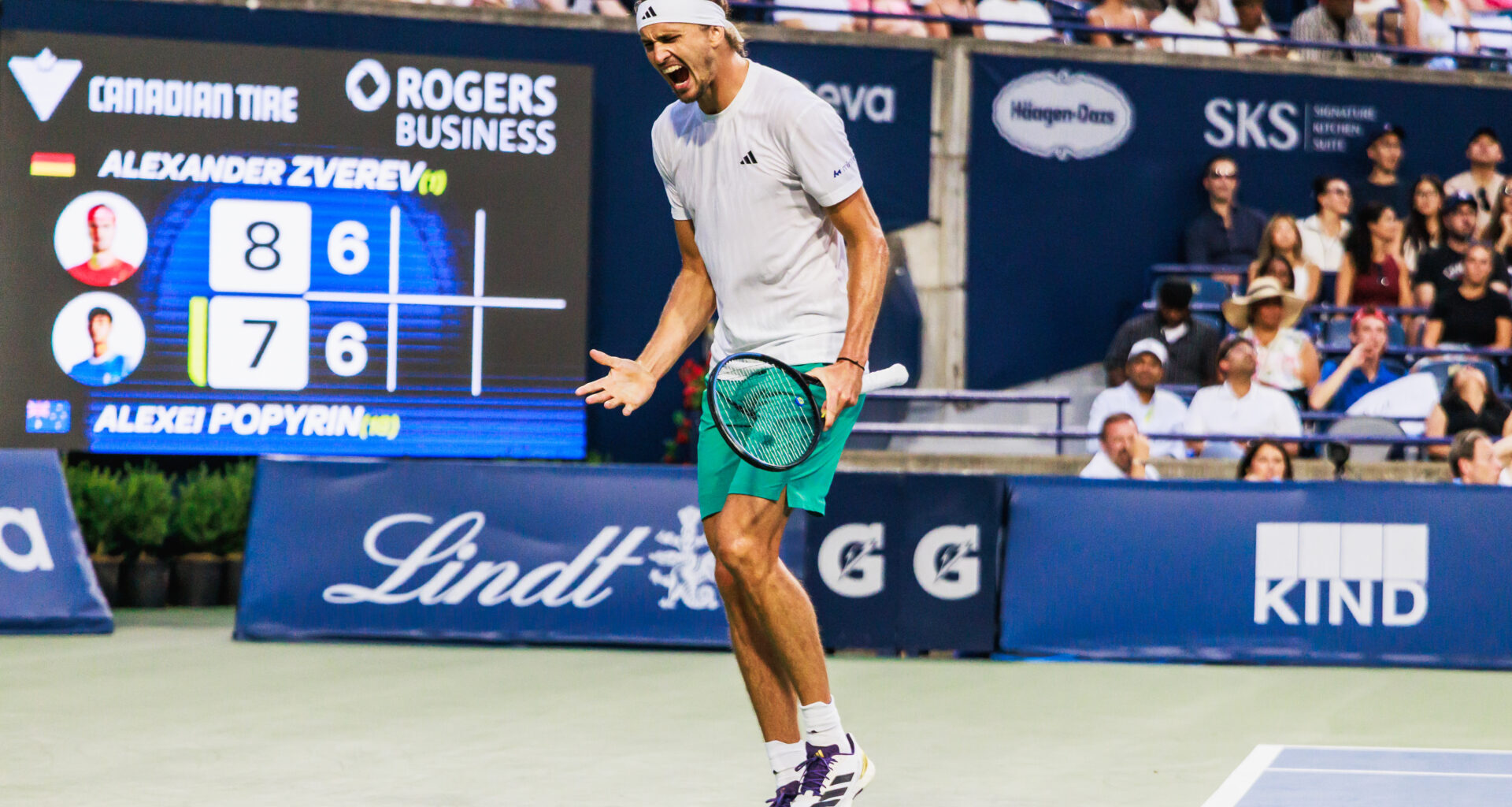 Alexander Zverev shares what he told himself after losing the first set to Alexei Popyrin at the Canadian Open