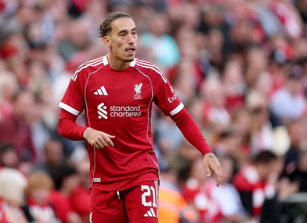 Kostas Tsimikas in action for Liverpool during the pre-season friendly against Athletic Bilbao at Anfield.