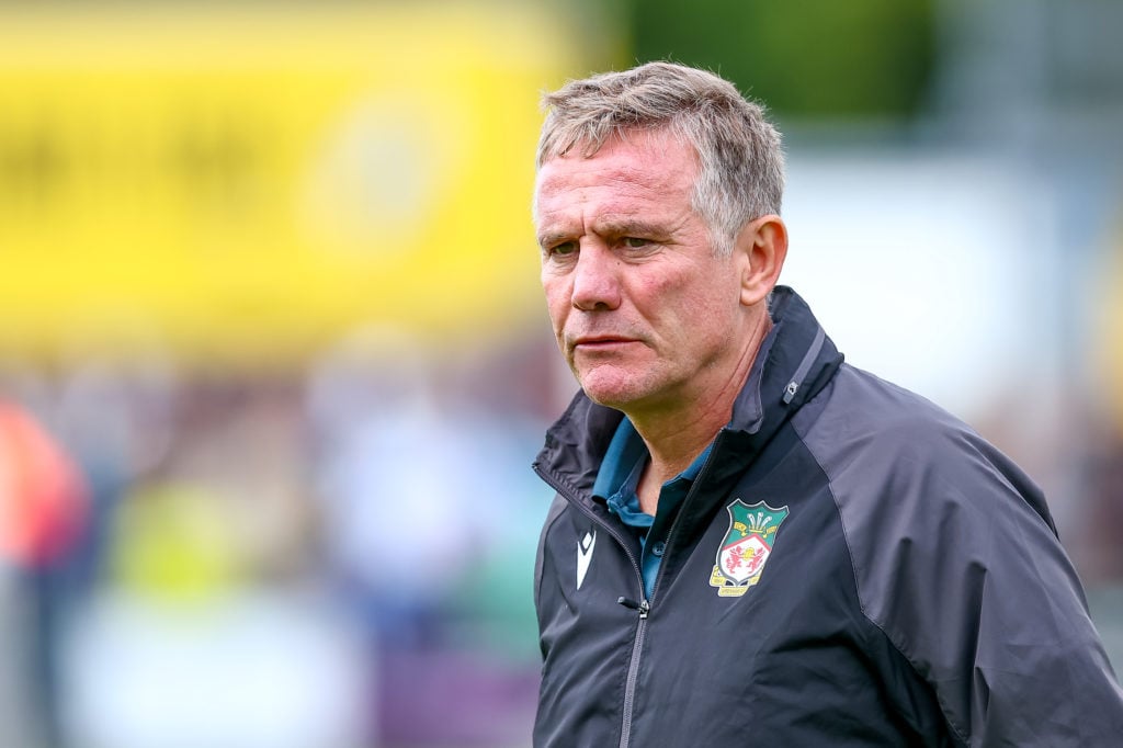 Head Coach Phil Parkinson of Wrexham AFC looks on