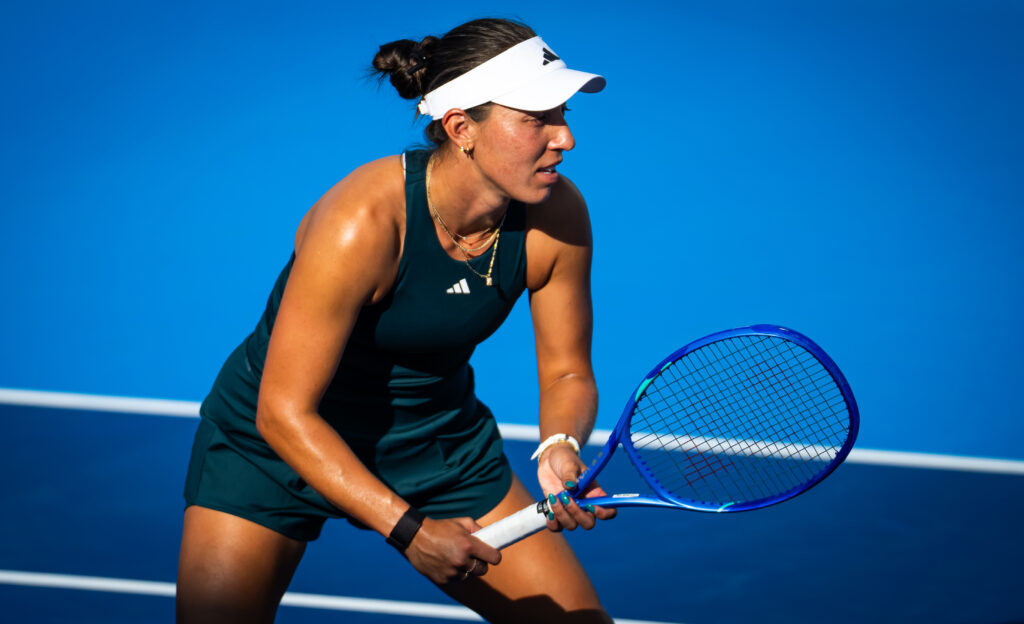 Jessica Pegula prepares to return a serve at the 2025 Cincinnati Open