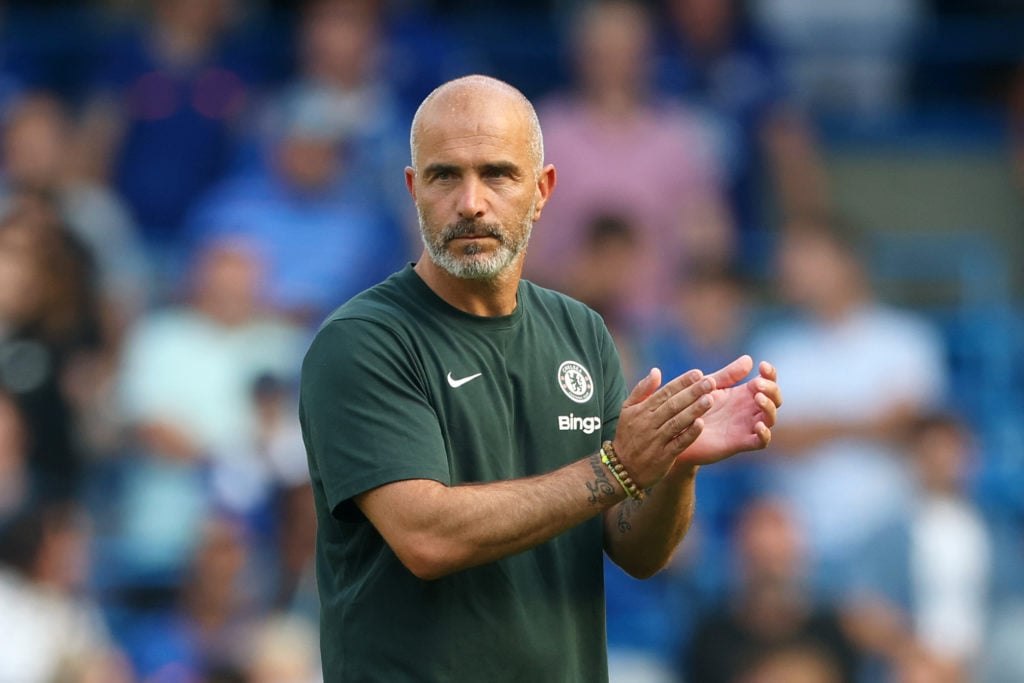 Enzo Maresca applauds during Chelsea v AC Milan - Pre-Season Friendly