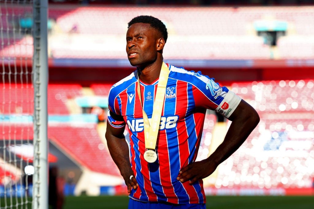 Marc Guehi of Crystal Palace looks on following the 2025 FA Community Shield match between Crystal Palace and Liverpool