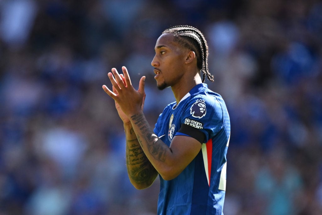 Joao Pedro applauds the fans after Chelsea v Crystal Palace - Premier League