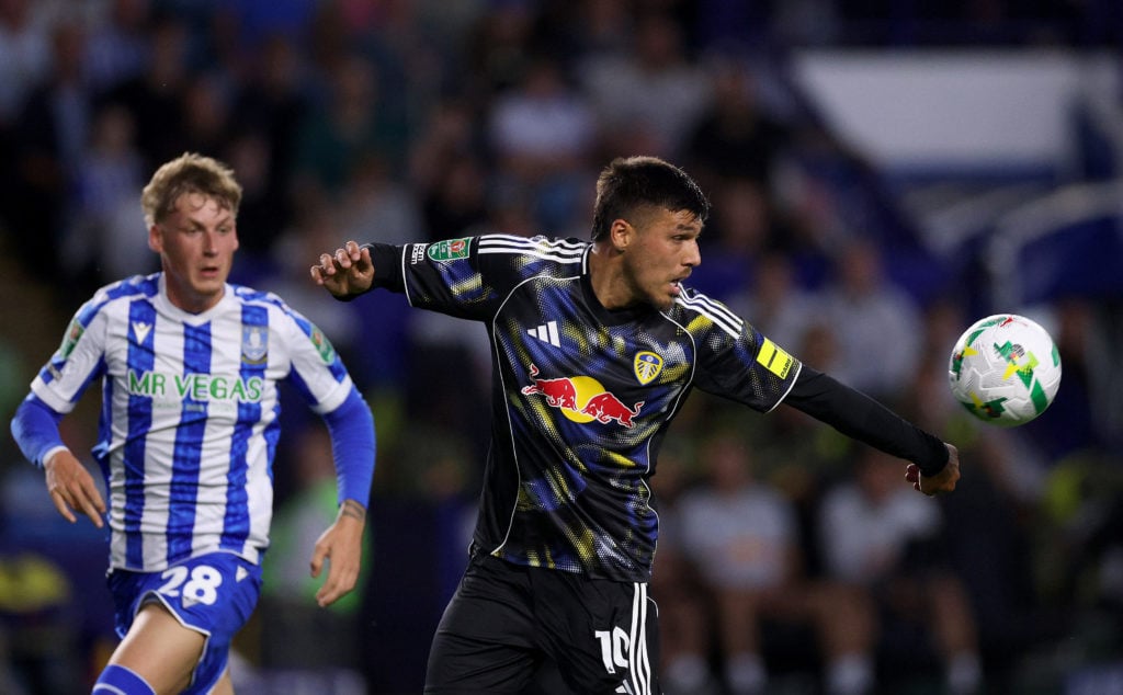 Joel Piroe in action for Leeds against Sheffield Wednesday.