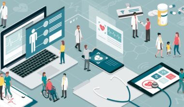 Healthcare and innovative technology: apps for medical exams and online consultation concept