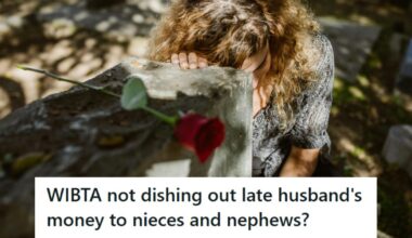 Woman grieving at her late husband's gravesite