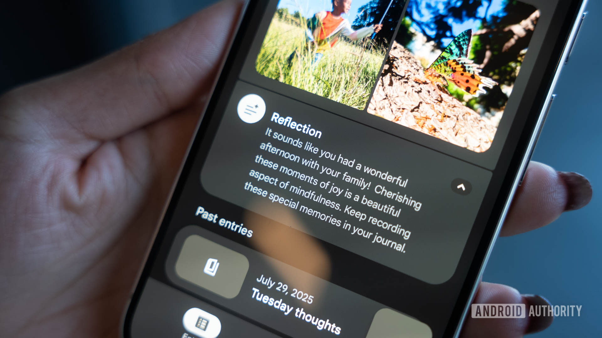 Google Pixel Journal app reflections