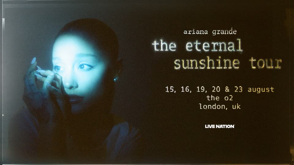 Tour poster for Ariana Grande's upcoming tour