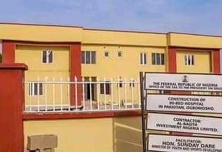 80-bed Mother and Child Specialist Hospital in Pakiotan, in the Ogbomoso North Local Government Area of Oyo State