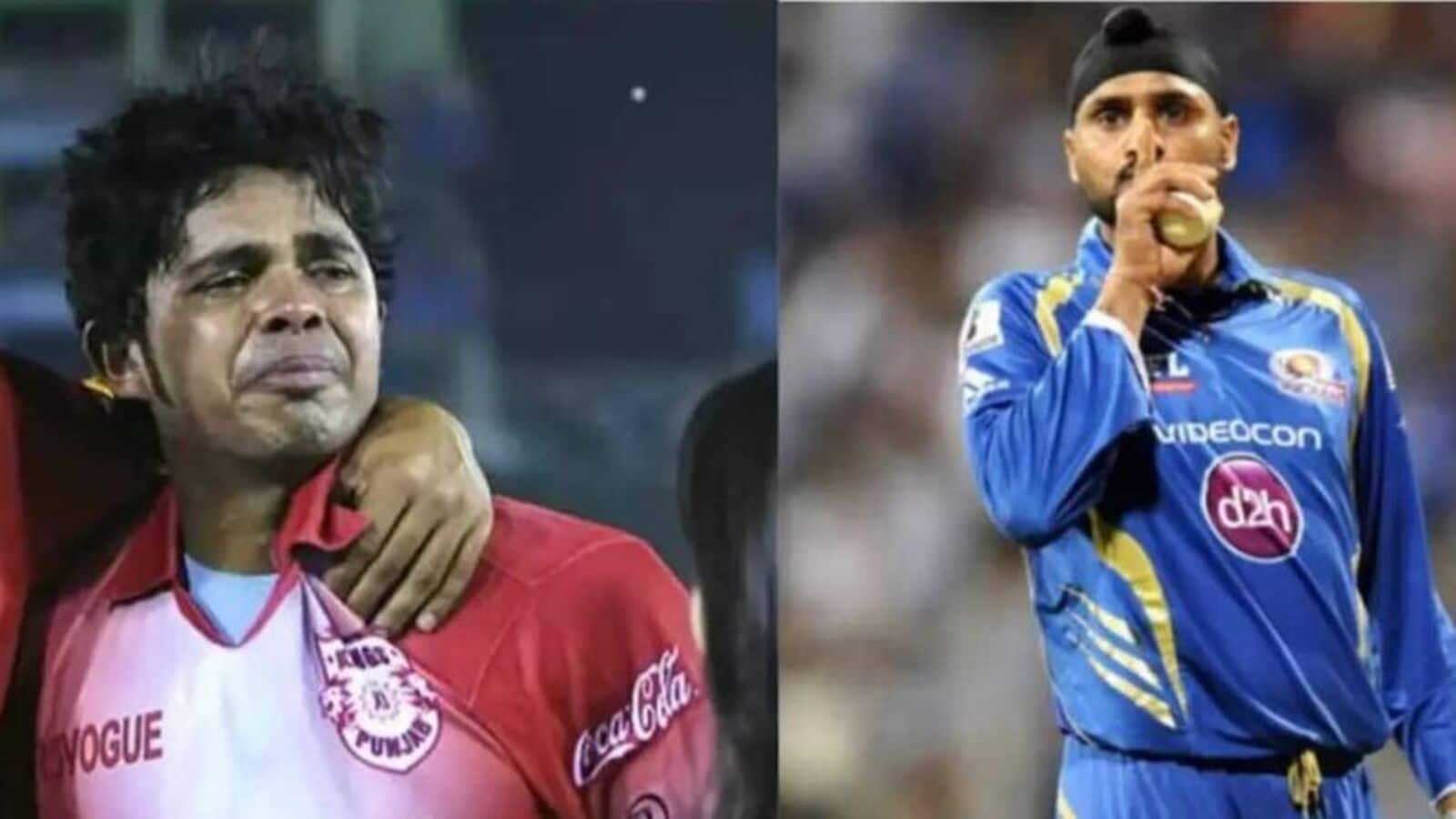 Harbhajan Singh (R) had slapped Sreesanth during a IPL 2008, the video of which was kept hidden for 17 years.