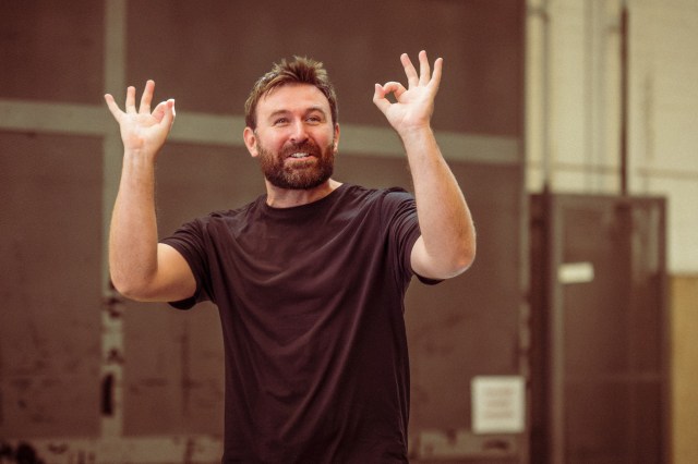 James McArdle (Pentheus) in rehearsals for Bacchae at the National Theatre. Photographer Marc Brenner 00381
