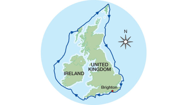 Jazz Turner's UK and Ireland circumnavigation route