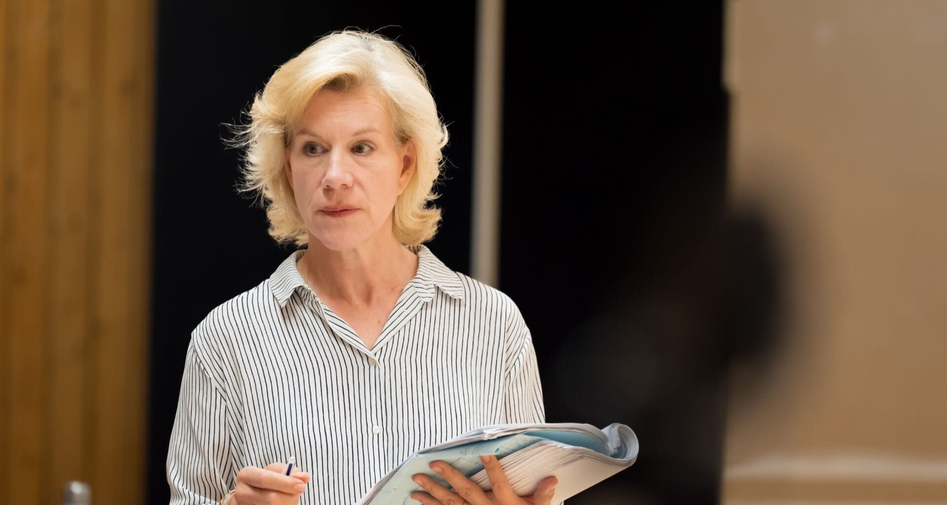 Juliet Stevenson (Ruth) in rehearsals for The Land of the Living at the National Theatre. (c) Marc Brenner