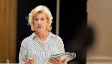 Juliet Stevenson (Ruth) in rehearsals for The Land of the Living at the National Theatre. (c) Marc Brenner