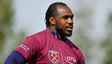 Michail Antonio in training with former club West Ham
