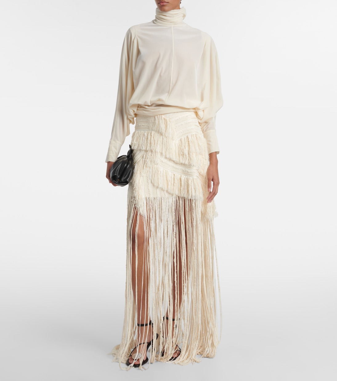 Fringed Maxi Skirt