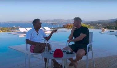 Former IPL commissioner Lalit Modi gives an interview to ex-Australian cricketer Michael Clarke at Modi's home in Sardinia. (Screengrab via Beyond23 Cricket Podcast YouTube)