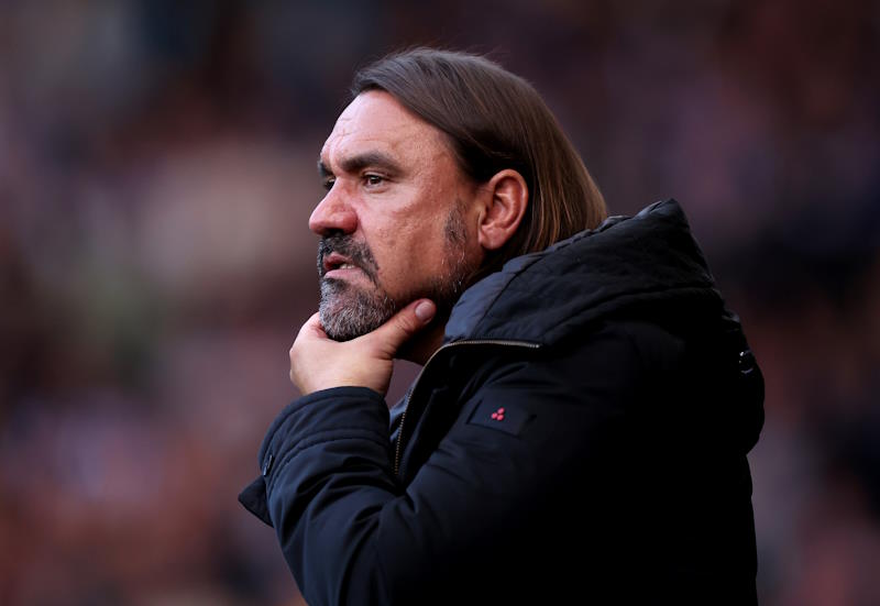 Leeds United boss Daniel Farke looks on during a game